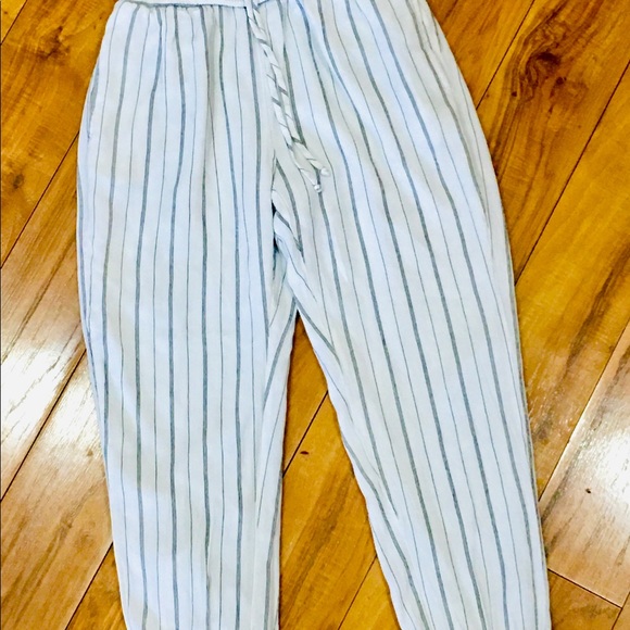 American Eagle AEO linen beach pants coastal stripes small -26 inseam - Picture 7 of 9